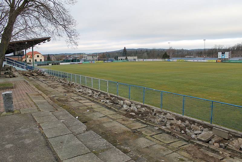 Fotbalový stadion ve Vlašimi.