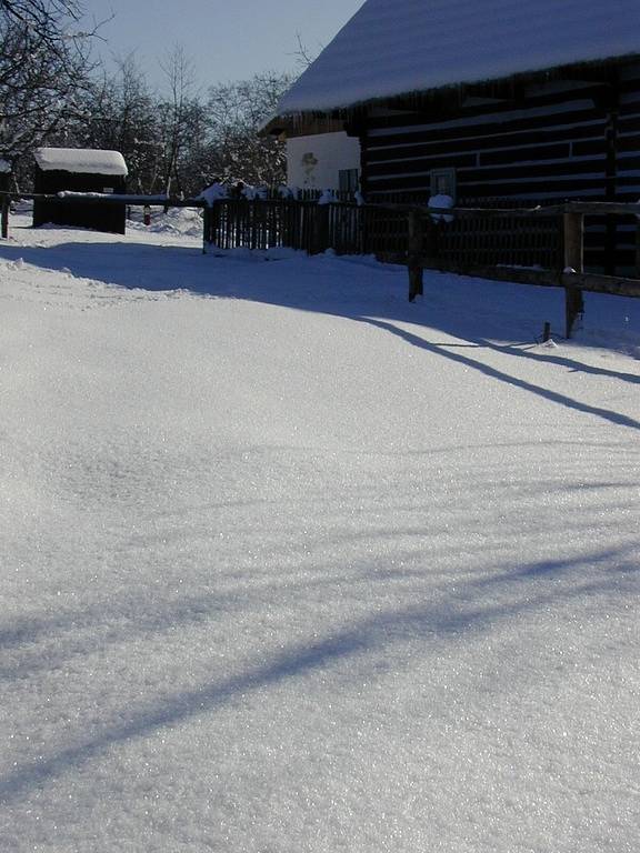 Kouřimský skanzen pod sněhovou nadílkou