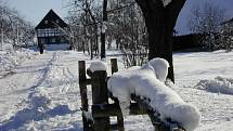 Kouřimský skanzen pod sněhovou nadílkou