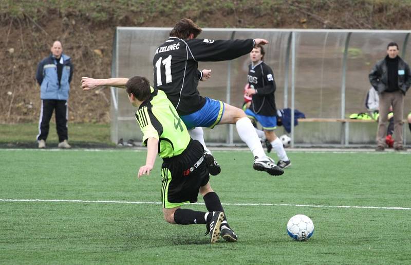 Z utkání Zeleneč - Kouřim (2:2).