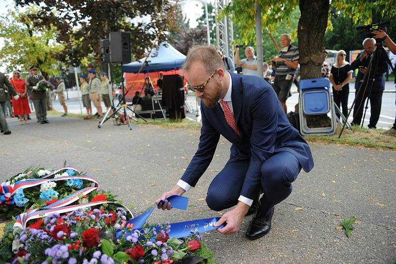 Z pietního aktu k uctění památky Václava Morávka v Kolíně.