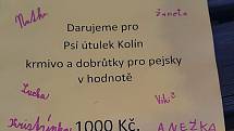 Děti z tábora věnovaly nalezených tisíc korun kolínskému psímu útulku.