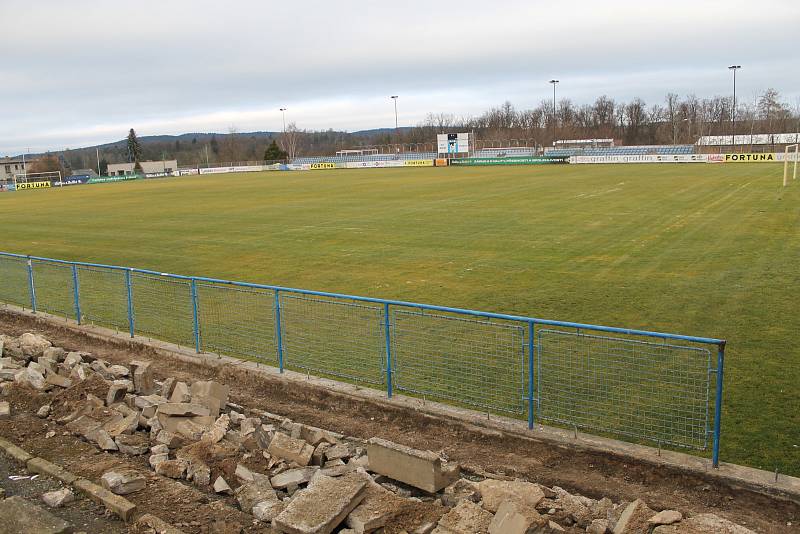 Fotbalový stadion ve Vlašimi.