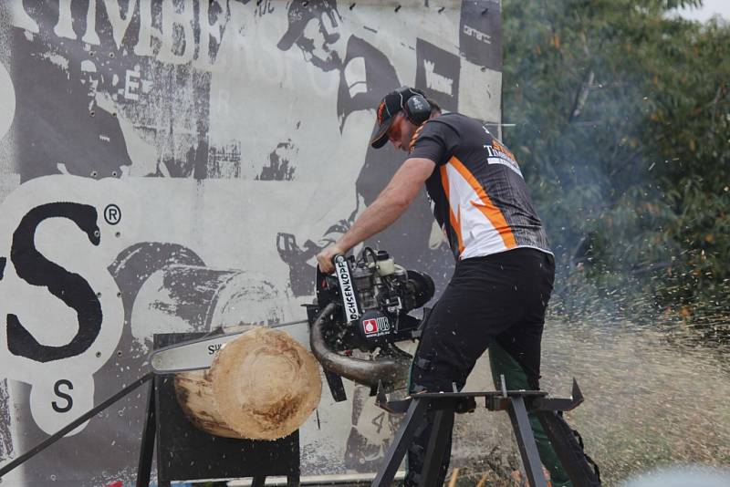 Nedělní odpoledne ve Viticích zpestřil Timbersports.