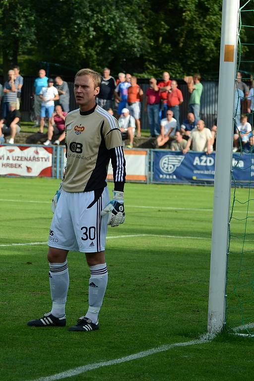 Z utkání 2. kola Poháru České pošty mezi FK Kolín a Duklou Praha (0:1).