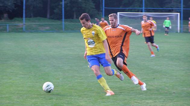 Z přípravného fotbalového utkání Kolín - Benešov (2:1)