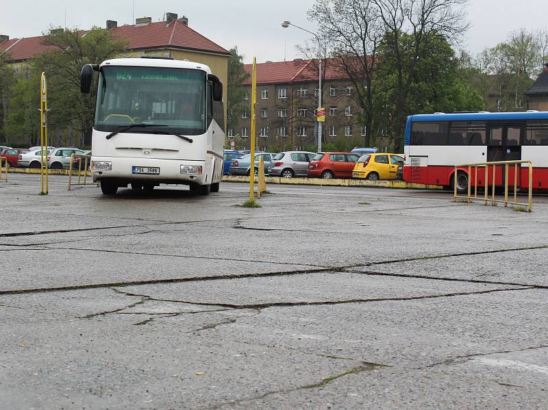 Autobusové nádraží v Kolíně před zahájením rekonstrukce