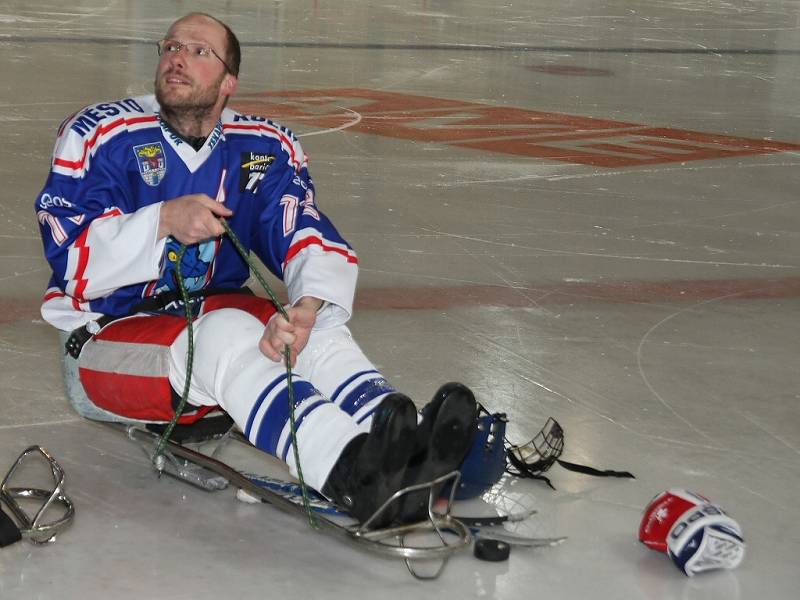 Z utkání semifinále play off České sledge hokejové ligy Draci Kolín - Sparta Praha (2:1).