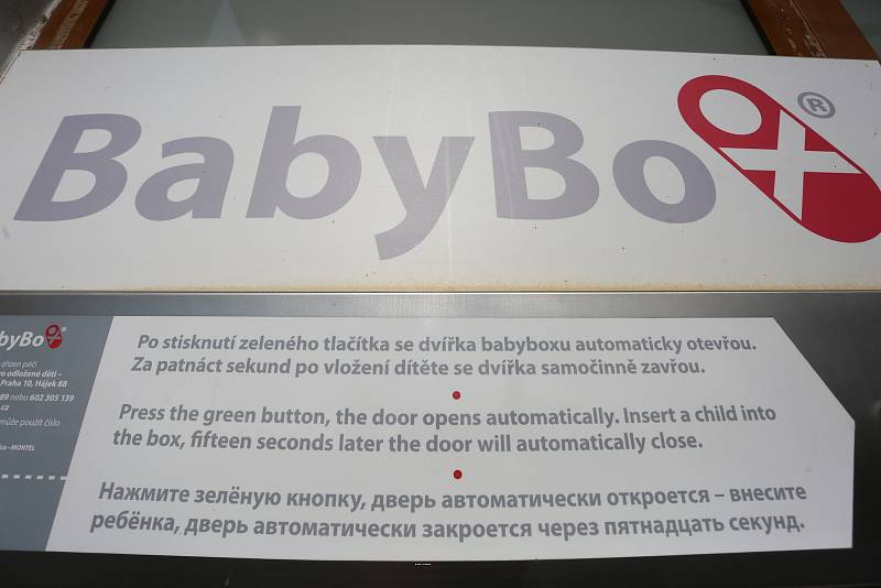 Babybox v areálu Oblastní nemocnice v Kolíně.