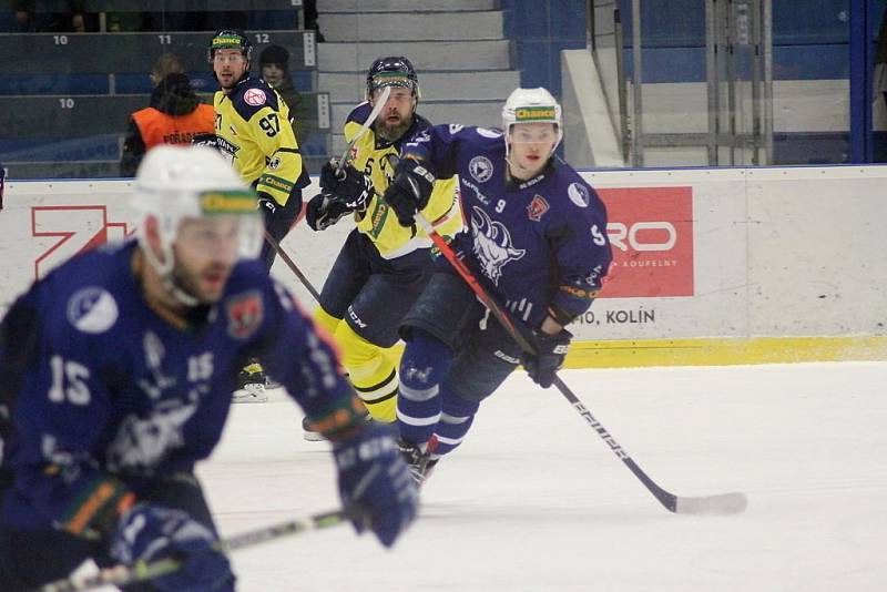 Z hokejového utkání Chance ligy Kolín - Ústí nad Labem (3:4)