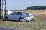 Dopravní nehoda tří osobních aut poblíž Bečvár, 18.8.2011