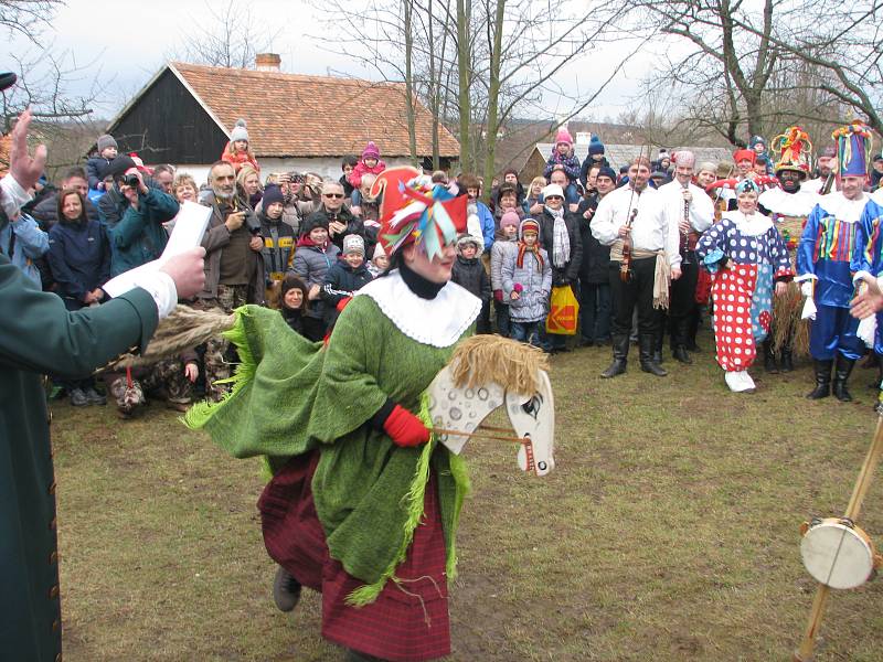 Národopisný pořad na téma lidového masopustu přilákal do skanzenu obrovské množství návštěvníků.