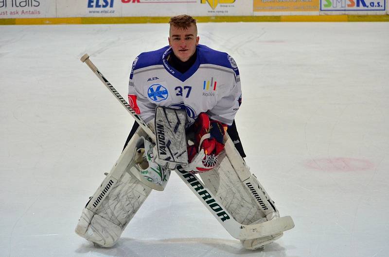 Z utkání II. NHL Kolín - Žďár nad Sázavou (5:4). Martin Sejpal