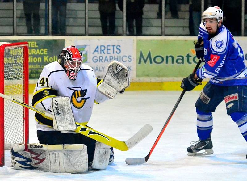 Z utkání play off II. ligy; Kolín - Moravské Budějovice 4:5 sn