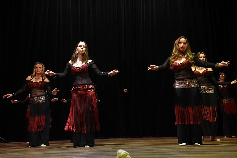 Z tanečního večera v kolínském sále Domu dětí a mládeže Kolín Na Zámecké, který uspořádalo Gina Bellydance Studio.