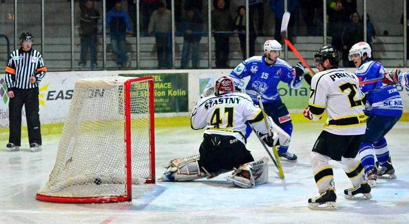 Z utkání play off II. ligy; Kolín - Moravské Budějovice 4:5 sn