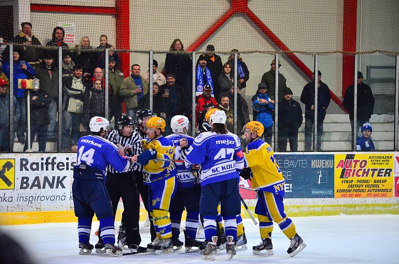 Z utkání druholigového play off, Kolín - Nymburk (6:2)