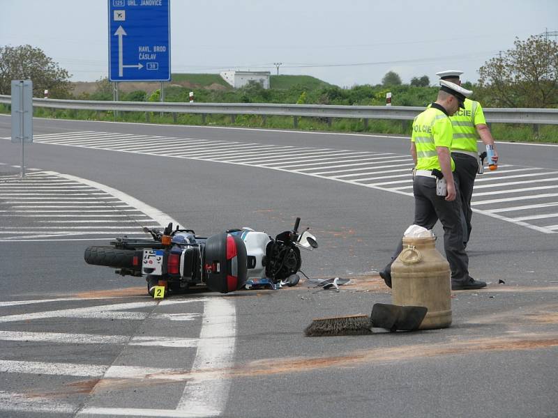 Dopravní nehoda motorkáře 17. května 2013