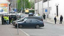 Policií ostře sledovaný mítink Dělnické strany v Kolíně. 18.4. 2009 