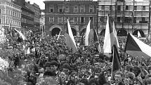 Generální stávka v Kolíně v listopadu 1989.