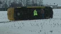 Nehoda mezi obcemi Chotouchov a Pučery ve čtvrtek 14. ledna.