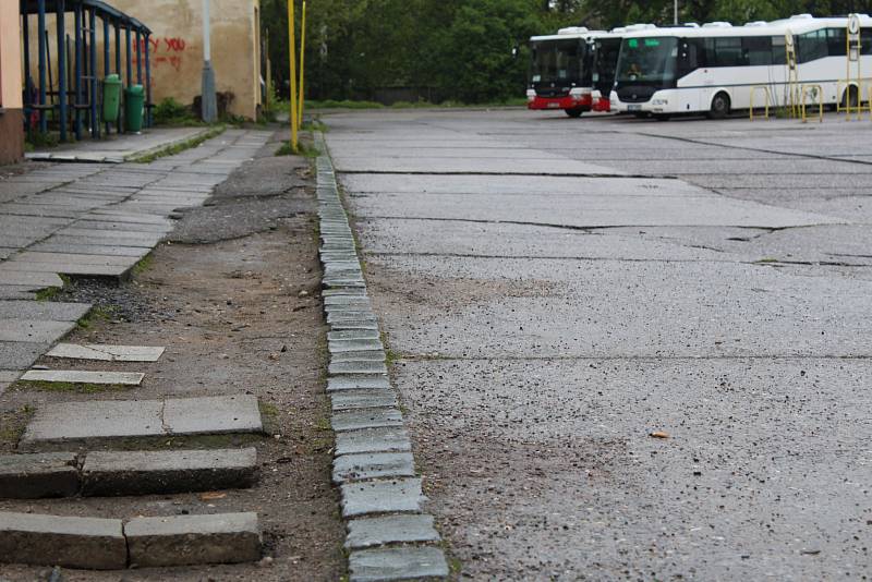 Autobusové nádraží v Kolíně před zahájením rekonstrukce