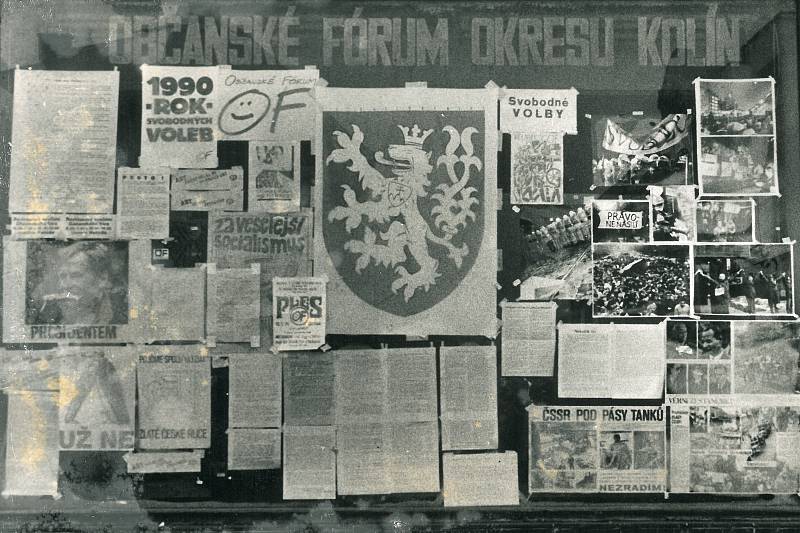 Generální stávka v Kolíně v listopadu 1989.