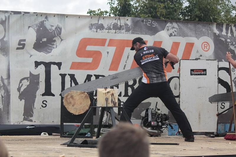 Nedělní odpoledne ve Viticích zpestřil Timbersports.