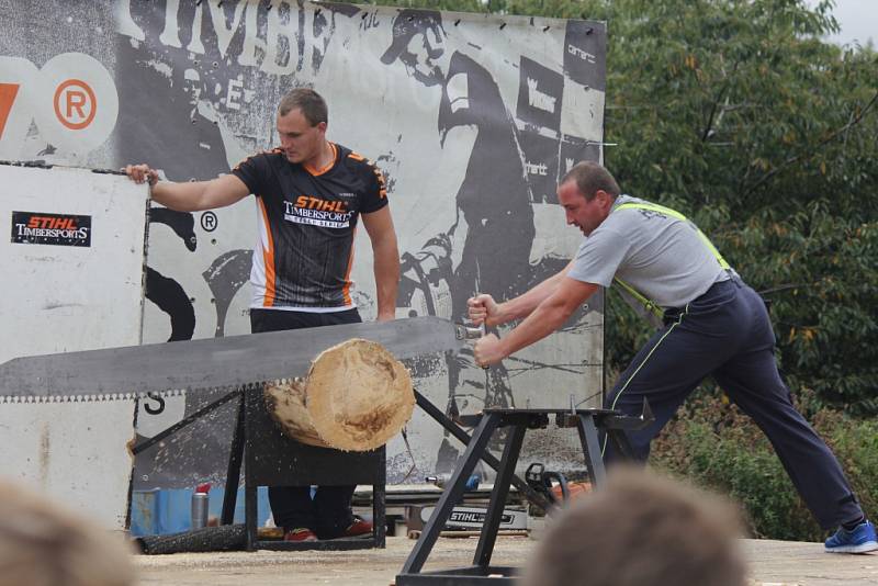 Nedělní odpoledne ve Viticích zpestřil Timbersports.