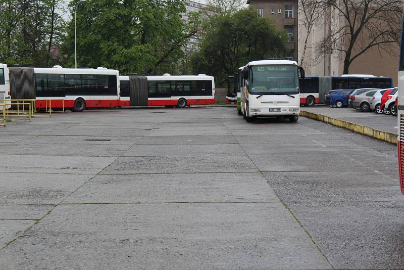 Autobusové nádraží v Kolíně před zahájením rekonstrukce