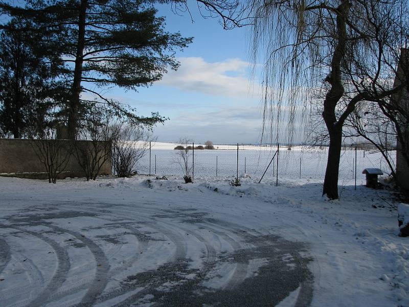 Zima v obci Lošany.
