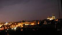 Noční bouře v Kolíně v pondelí 17. srpna.