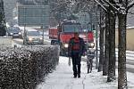 Sníh potrápil řidiče na Kolínsku