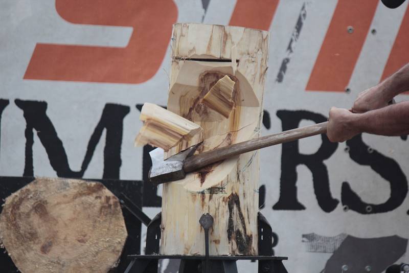 Nedělní odpoledne ve Viticích zpestřil Timbersports.