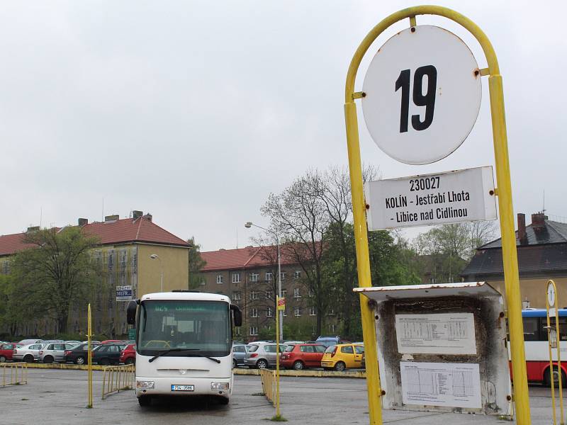 Autobusové nádraží v Kolíně před zahájením rekonstrukce