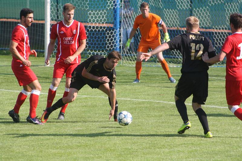 Z utkání Polepy - Velim (1:0).