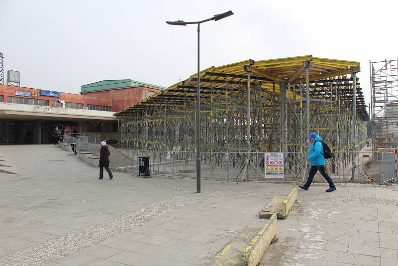Rekonstrukce autobusového nádraží v Kolíně, březen 2018