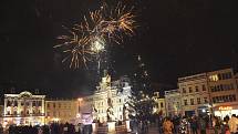 Oslava příchodu nového roku na Karlově náměstí v Kolíně