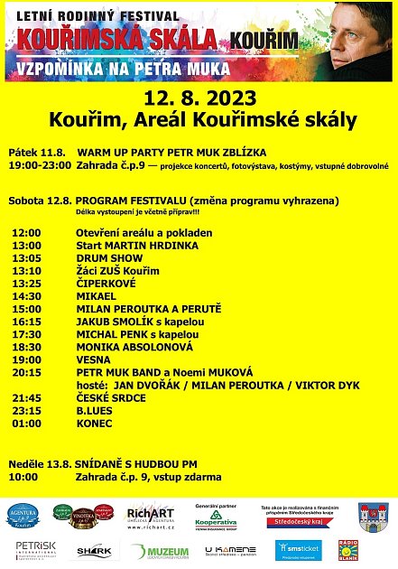 Program festivalu Kouřimská skála 2023.