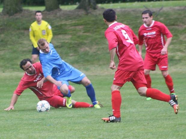 Z utkání Bečváry - Tuchoraz (2:3).