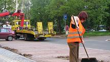 Blokové čištění, Kolín, ulice Rimavské Soboty, 21.5.2009