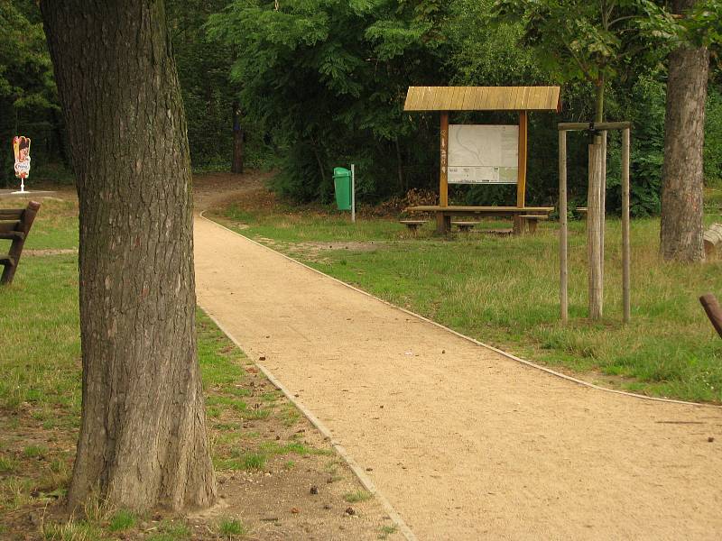 Naučná stezka v lesoparku Borky v Kolíně.