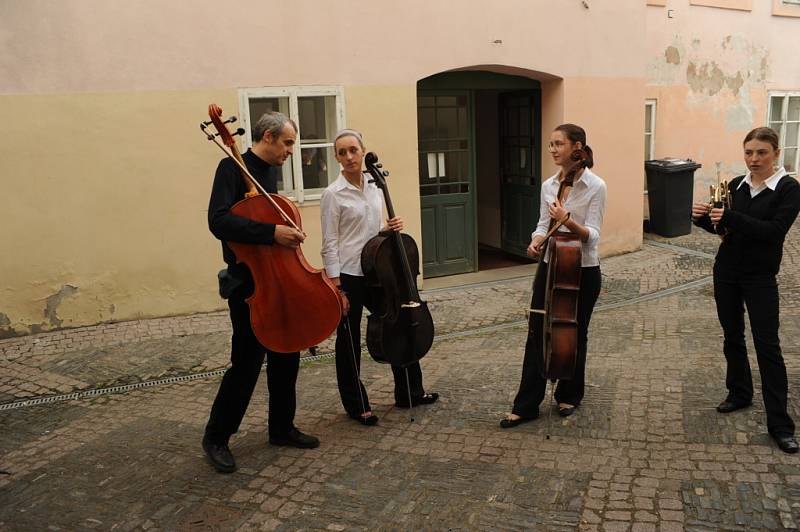 Synagogou zněly smyčce