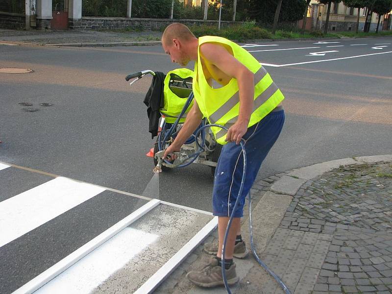 Obnova dopravního značení v Benešově ulici