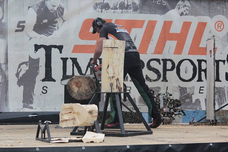 Nedělní odpoledne ve Viticích zpestřil Timbersports.