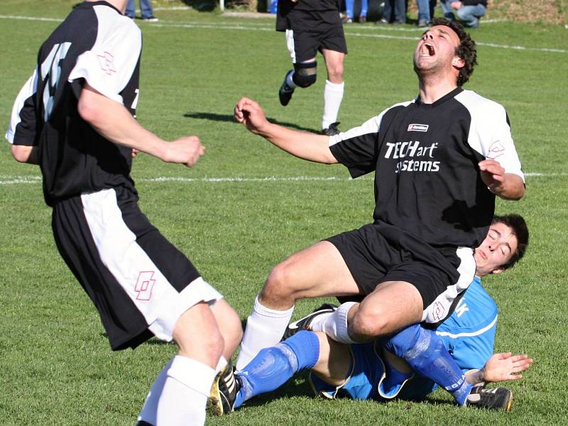 Z utkání Třebovle - Sokoleč (1:1).