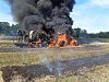 Shořel lis i traktor. Požár u Velkého Oseku napáchal milionové škody