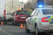 Dopravní nehoda na silnici I/38 mezi odbočkami na Starý Kolín a Kaňk.