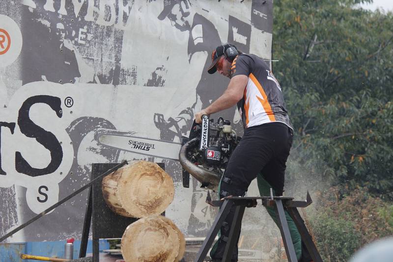 Nedělní odpoledne ve Viticích zpestřil Timbersports.