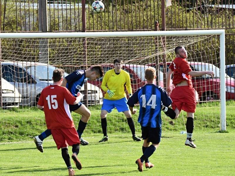 Z utkání okresního přeboru Dobré Pole - Radim (2:0).